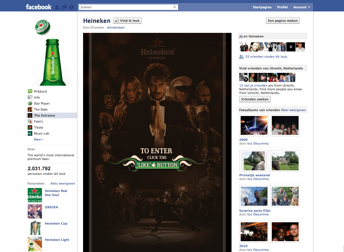 Heineken Facebook Page